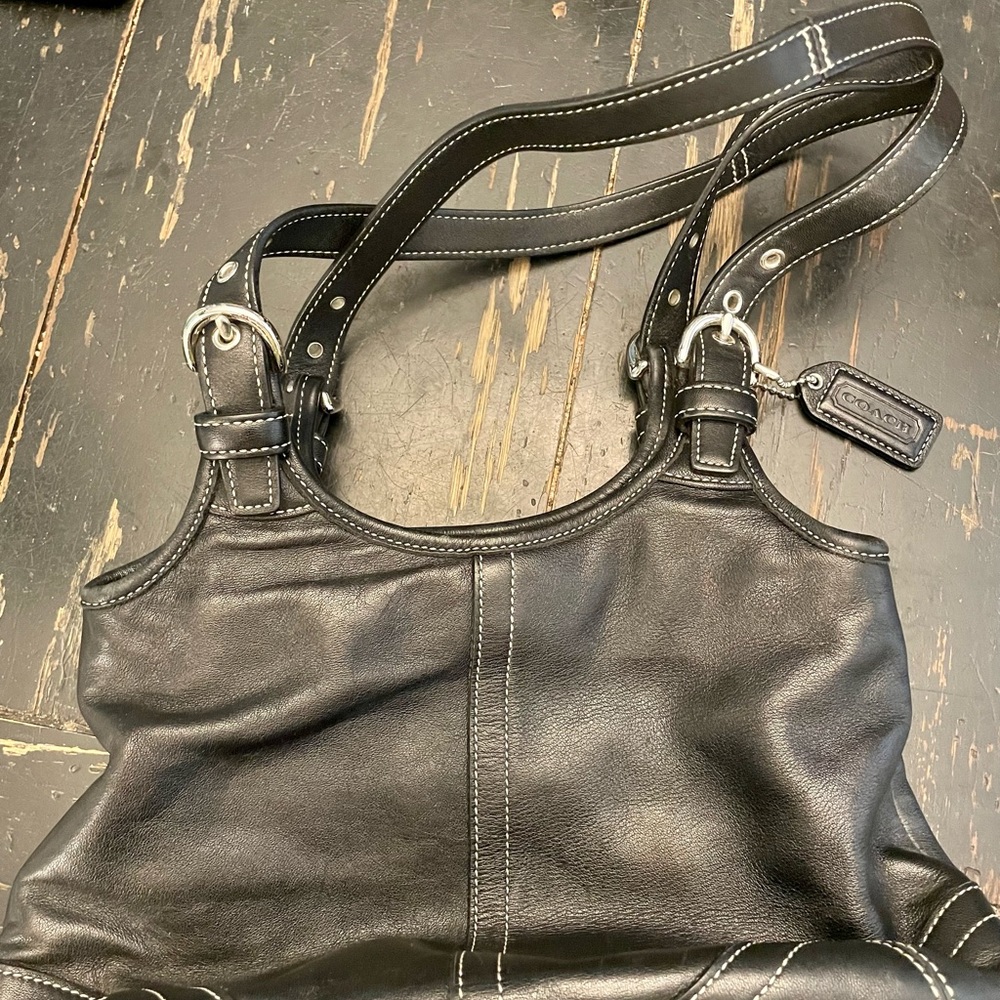 Coach vintage black leather hobo